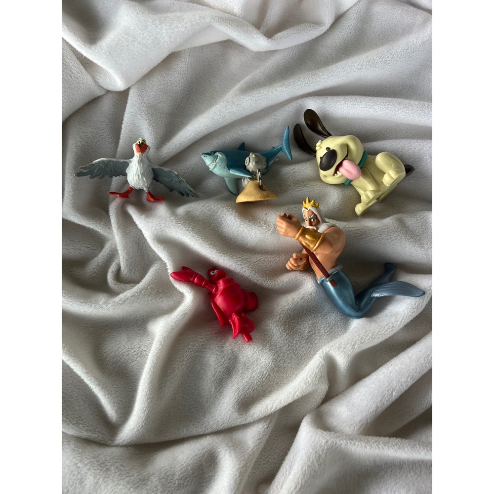 Disney The Little Mermaid Vintage PVC Figures Lot Triton Sebastian Scuttle Max